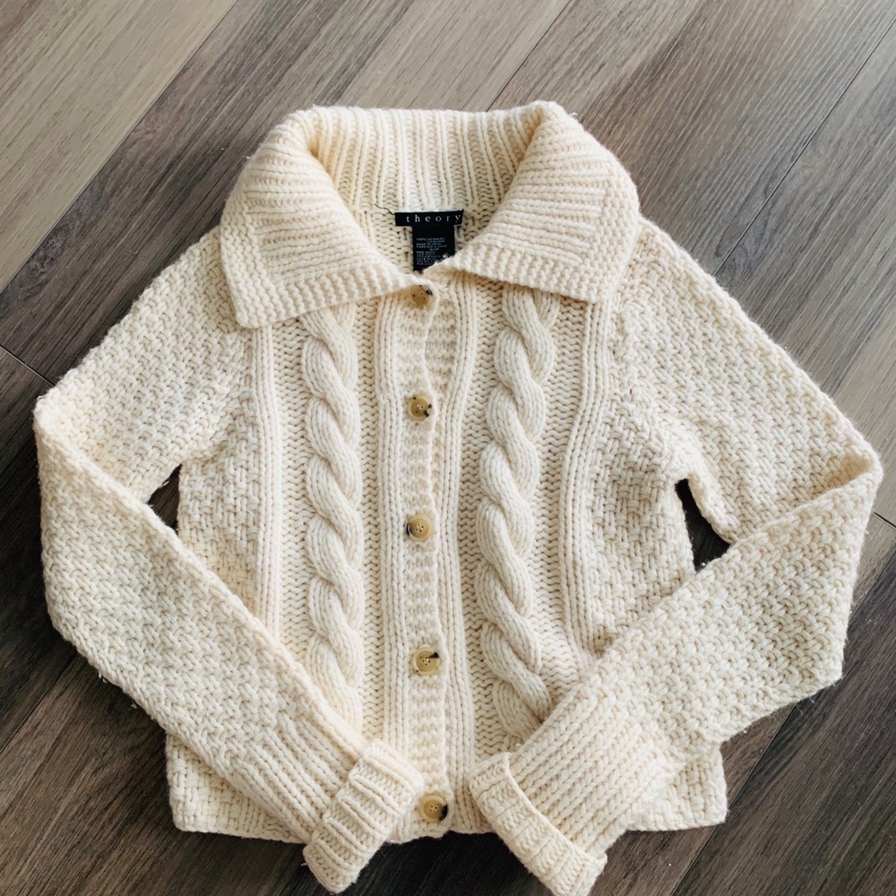 Theory Cashmere Cable Knit Sweater S/P